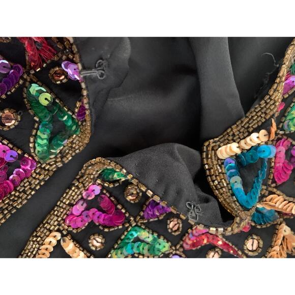 Vintage sequin Laurence Kazar blazer woman’s size medium silk rainbow - Picture 6 of 9